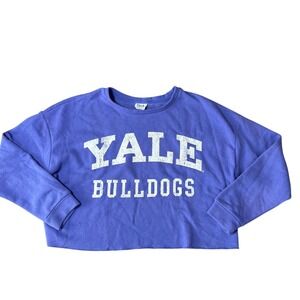 Yale Bulldogs University Cropped Sweatshirt Purple XL Ivy League Collegiate